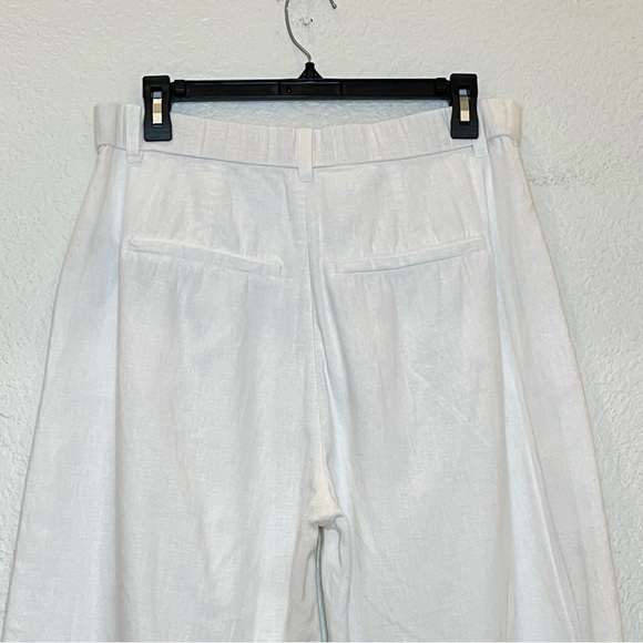 Abercrombie & Fitch A&F Sloane Tailored Linen-Blend Pant in White size Medium - Picture 8 of 16